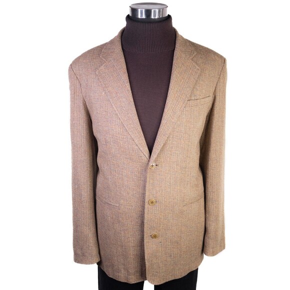 TerritoryAhead Mens Blazer Sport Coat Three Button Casual Jacket 44R Silk Suits - Picture 2 of 12